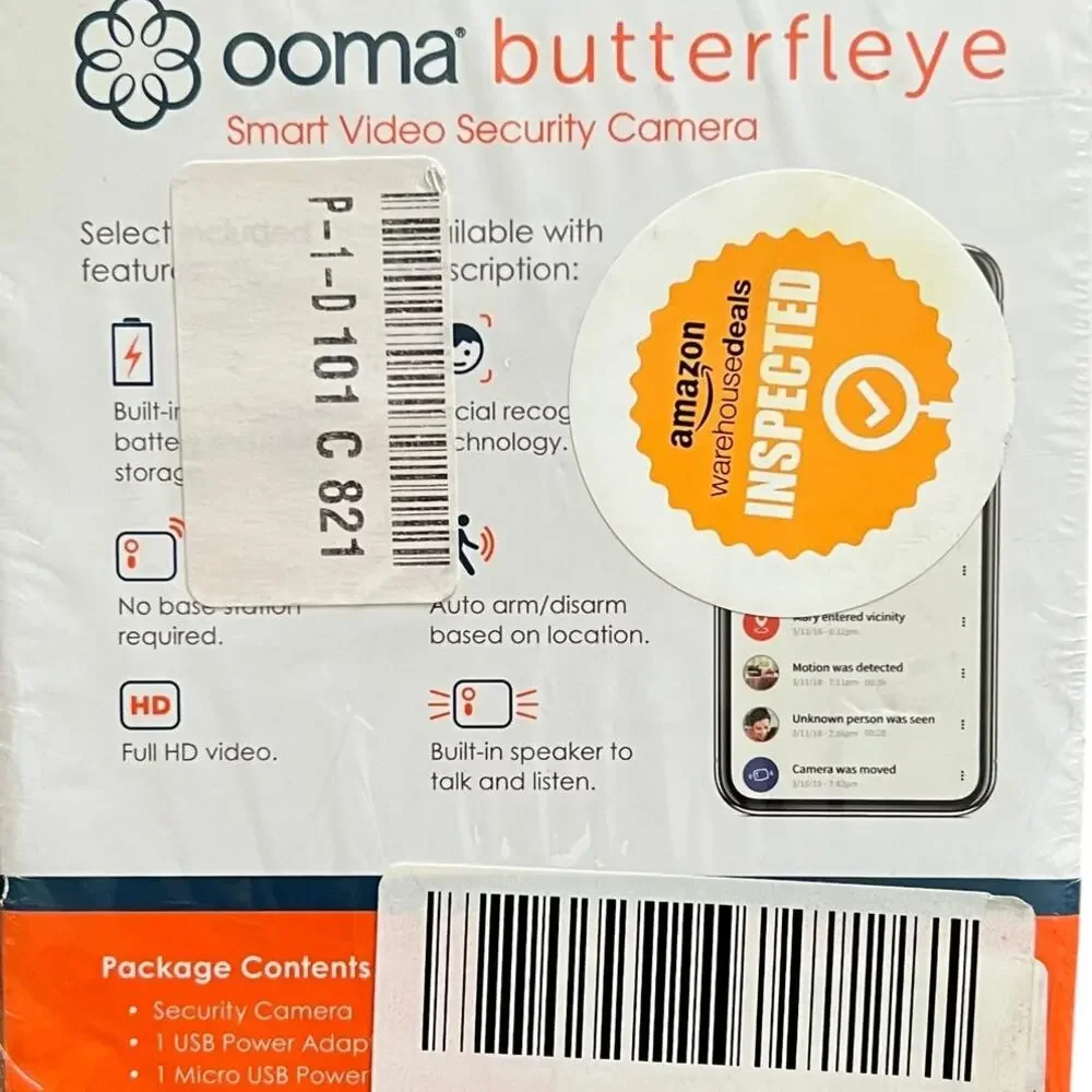 Ooma Butterfleye Smart Full HD Video Security Camera